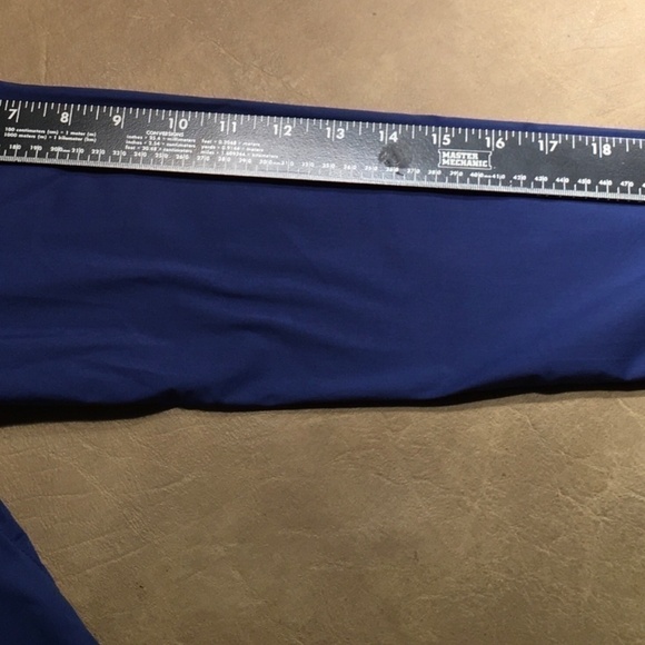 NINETY Pre-owned Stretchy Fitted RUFFLE Blouse, FRENCH BLUE; Size 14 - Picture 5 of 7